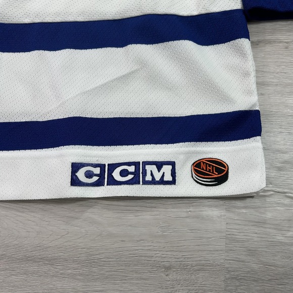 VINTAGE Toronto Maple Leafs Jersey Mens XL White Blue NHL Hockey CCM 90s - Picture 6 of 11